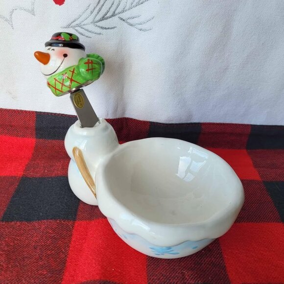 Snowman Serving Dish Ganz Holiday Christmas Winter Party - Picture 2 of 7